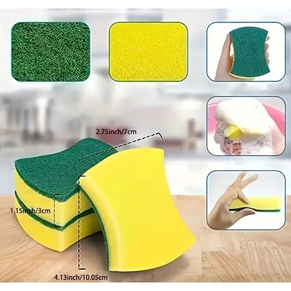 5-Pack Versatile Double-Sided Non-Scratch Cleaning Sponges - Picture 5 of 5